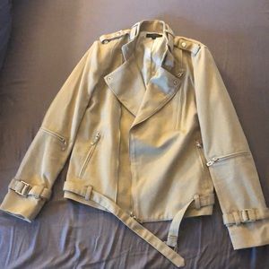 Alice Ritter tan canvas moto jacket